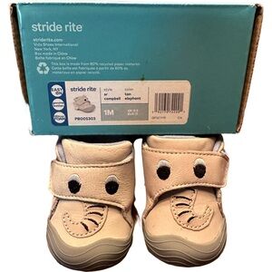 Stride Rite tan elephant baby shoes